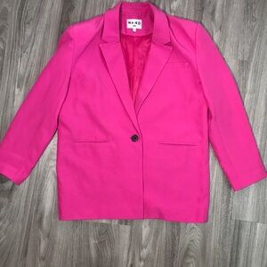 NA-KD WOMENS BLAZER HOT PINK OVERSIZED ONE BUTTON 38